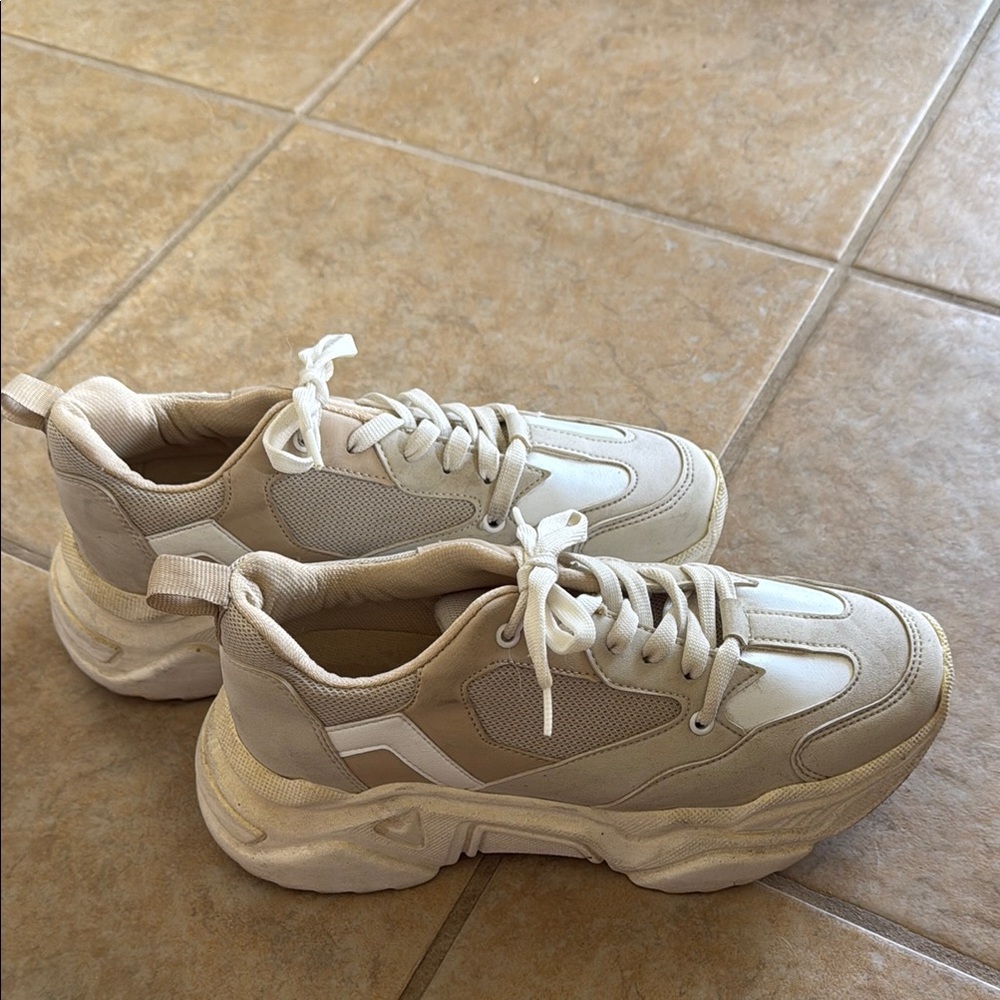 Pretty Little Thing Chunky Cream Sneakers